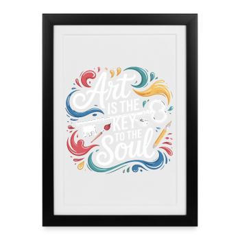 Art Is The Key To The Soul Artist Saying Painter - Framed poster (27 × 37 cm) - black - Front