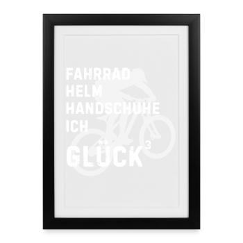 Fahrradhelden Silhouette mit Text - Gerahmtes Poster (27 × 37 cm) - Schwarz - Vorne