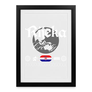 Rijeka Croatia Streetwear Travel Souvenir - Framed poster (27 × 37 cm) - black - Front