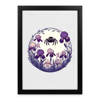 Iris Garden Spider Circle - Framed poster (27 × 37 cm) - black - Front
