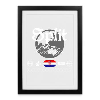 Split Croatia Streetwear Travel Souvenir - Framed poster (27 × 37 cm) - black - Front
