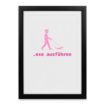 .exe ausführen ADMIN - Gerahmtes Poster (27 × 37 cm) - Schwarz - Vorne