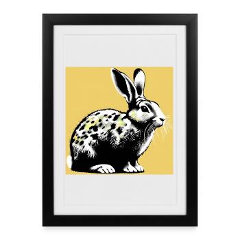 rabbit - Framed poster (27 × 37 cm) - black - Front