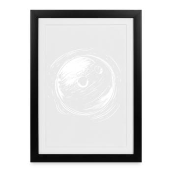 Sketch de la boule de bowling - Affiche encadrée (27 × 37 cm) - noir - Devant