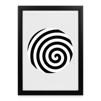 Spirale Noire et Blanche - Affiche encadrée (27 × 37 cm) - noir - Devant
