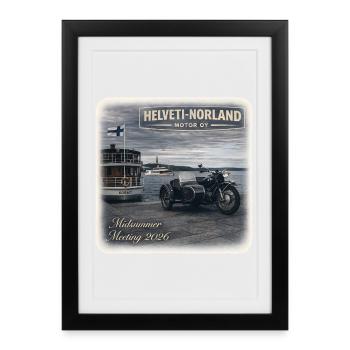 Vintagemotor Treffen: Midsummer Meeting 2026 - Gerahmtes Poster (27 × 37 cm) - Schwarz - Vorne