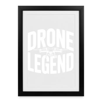 Légende du drone - Affiche encadrée (27 × 37 cm) - noir - Devant