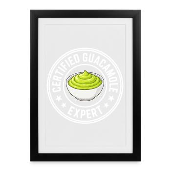 Cadeau de trempage de guacamole expert en guacamole - Affiche encadrée (27 × 37 cm) - noir - Devant