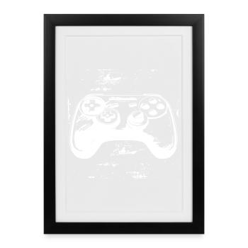 Spiel Controller Zeichnung - Gerahmtes Poster (27 × 37 cm) - Schwarz - Vorne