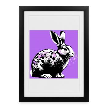 rabbit - Framed poster (27 × 37 cm) - black - Front
