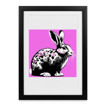 rabbit - Framed poster (27 × 37 cm) - black - Front
