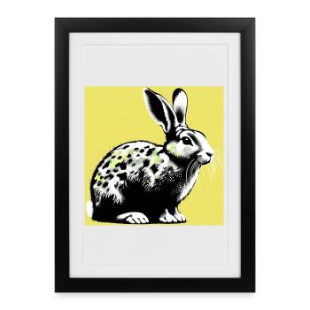 rabbit - Framed poster (27 × 37 cm) - black - Front