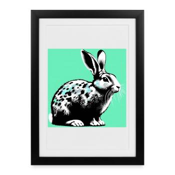 rabbit - Framed poster (27 × 37 cm) - black - Front