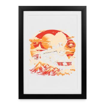 Chemin de fer - Affiche encadrée (27 × 37 cm) - noir - Devant