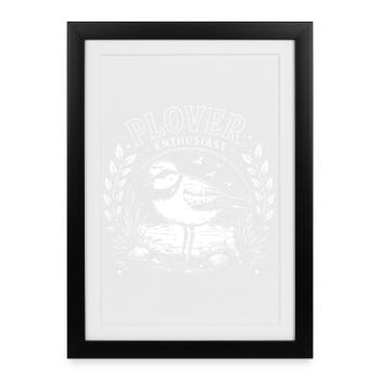 Pluvier Pluvier Amateur d’oiseaux passionné - Affiche encadrée (27 × 37 cm) - noir - Devant
