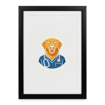 Infirmière de profession Maman de chien par obsession - Affiche encadrée (27 × 37 cm) - noir - Devant