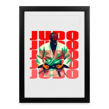 Judo - Framed poster (27 × 37 cm) - black - Front
