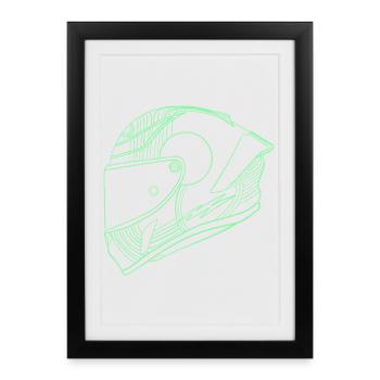 Casque - Affiche encadrée (27 × 37 cm) - noir - Devant