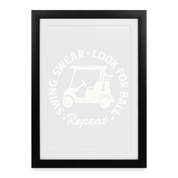 Swing Swear - Look For Ball - Repeat - Framed poster (27 × 37 cm) - black - Front