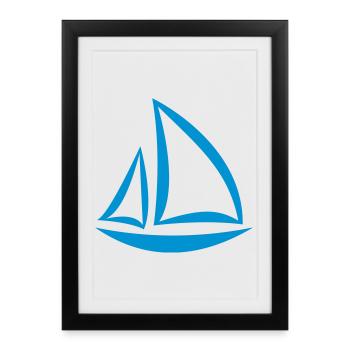sailboat - Framed poster (27 × 37 cm) - black - Front