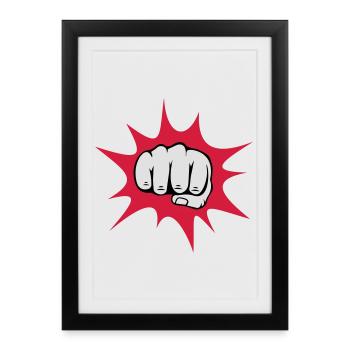 6061912 121799990 Poing - Affiche encadrée (27 × 37 cm) - noir - Devant