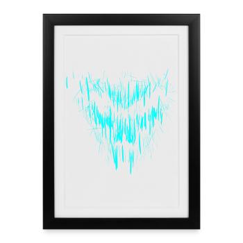 Turquoise skull - Framed poster (27 × 37 cm) - black - Front