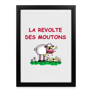 La révolte des moutons - Affiche encadrée (27 × 37 cm) - noir - Devant