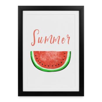 Summertime Melon d'eau - Melon - été - Affiche encadrée (27 × 37 cm) - noir - Devant
