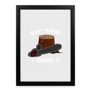 Cadeau en bois pour le travail du bois - Affiche encadrée (27 × 37 cm) - noir - Devant