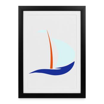 bateau à voile - Affiche encadrée (27 × 37 cm) - noir - Devant