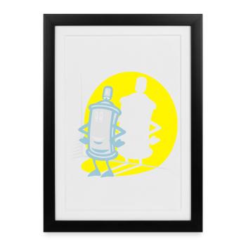 Painrt Spray and spotlight flex - Affiche encadrée (27 × 37 cm) - noir - Devant