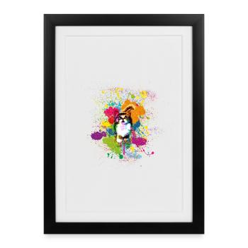 Klekskatze - Affiche encadrée (27 × 37 cm) - noir - Devant