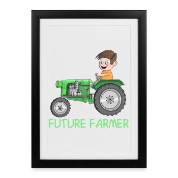 Jeune agriculteur - agriculteur - futur agriculteur - Affiche encadrée (27 × 37 cm) - noir - Devant