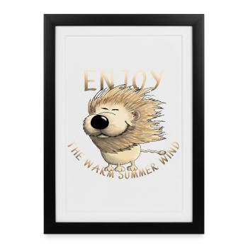 Enjoy - Drolly Lion - Framed poster (27 × 37 cm) - black - Front