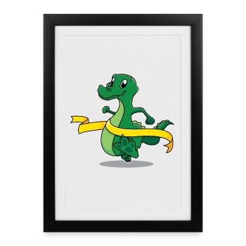 Marathon Crocodile - Affiche encadrée (27 × 37 cm) - noir - Devant