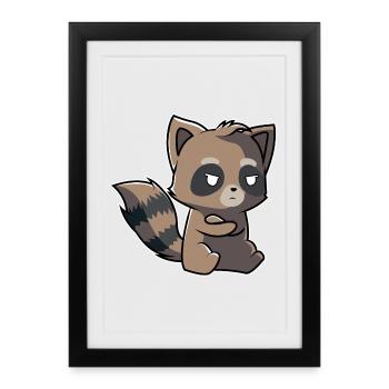 Halloween Zombi Raccoon - Design - Affiche encadrée (27 × 37 cm) - noir - Devant