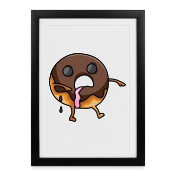 Beignet zombie - Affiche encadrée (27 × 37 cm) - noir - Devant