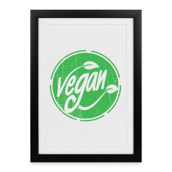 Conception végétalienne - Affiche encadrée (27 × 37 cm) - noir - Devant