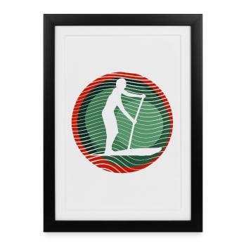 SUP - Surf - Affiche encadrée (27 × 37 cm) - noir - Devant