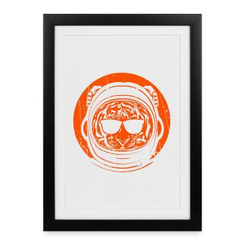 Tiger Astronaut - Framed poster (27 × 37 cm) - black - Front