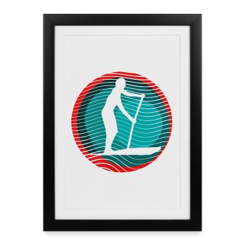 SUP Surfer - Framed poster (27 × 37 cm) - black - Front