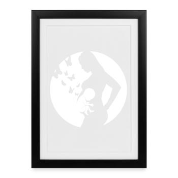 Mère - Bébé - Grossesse - Affiche encadrée (27 × 37 cm) - noir - Devant