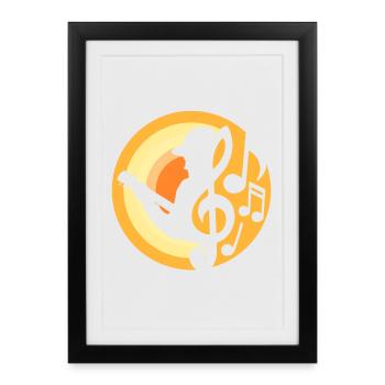 Guitariste - Affiche encadrée (27 × 37 cm) - noir - Devant