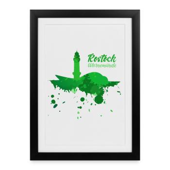 Rostock Warnemünde - Framed poster (27 × 37 cm) - black - Front