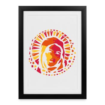 Church window style Mary Mother of God - Framed poster (27 × 37 cm) - black - Front