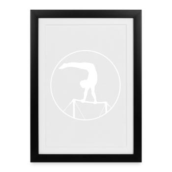 Parallel Bars Sports Athletics Gymnastics - Framed poster (27 × 37 cm) - black - Front