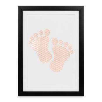 empreintes de bébé mignon - Affiche encadrée (27 × 37 cm) - noir - Devant