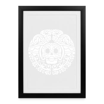 Crâne de Catrina - Affiche encadrée (27 × 37 cm) - noir - Devant