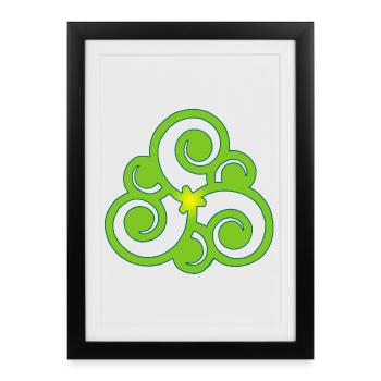 Celtic flower and nature - Framed poster (27 × 37 cm) - black - Front