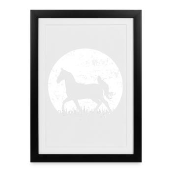 Horse Horses Riding - Framed poster (27 × 37 cm) - black - Front